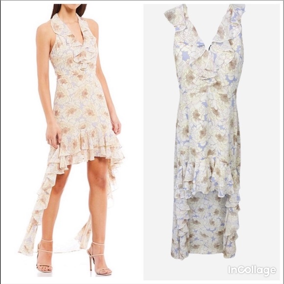 Belle Badgley Mischa Naty V-neck Ruffle Dress - Picture 1 of 5